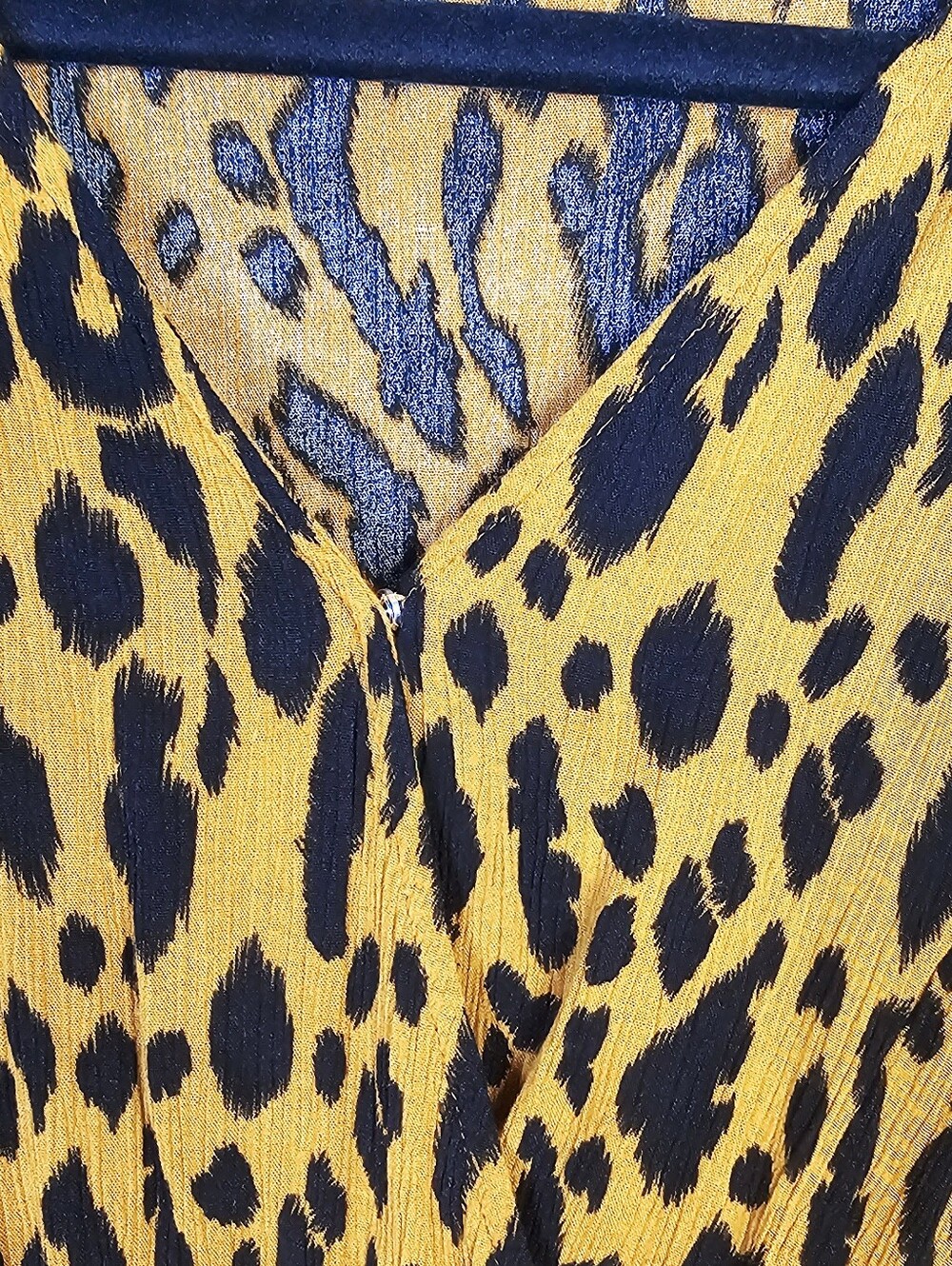 GiGiO USA Large Mustard Leopard Print Ruffle Mini Dress - Picture 5 of 7